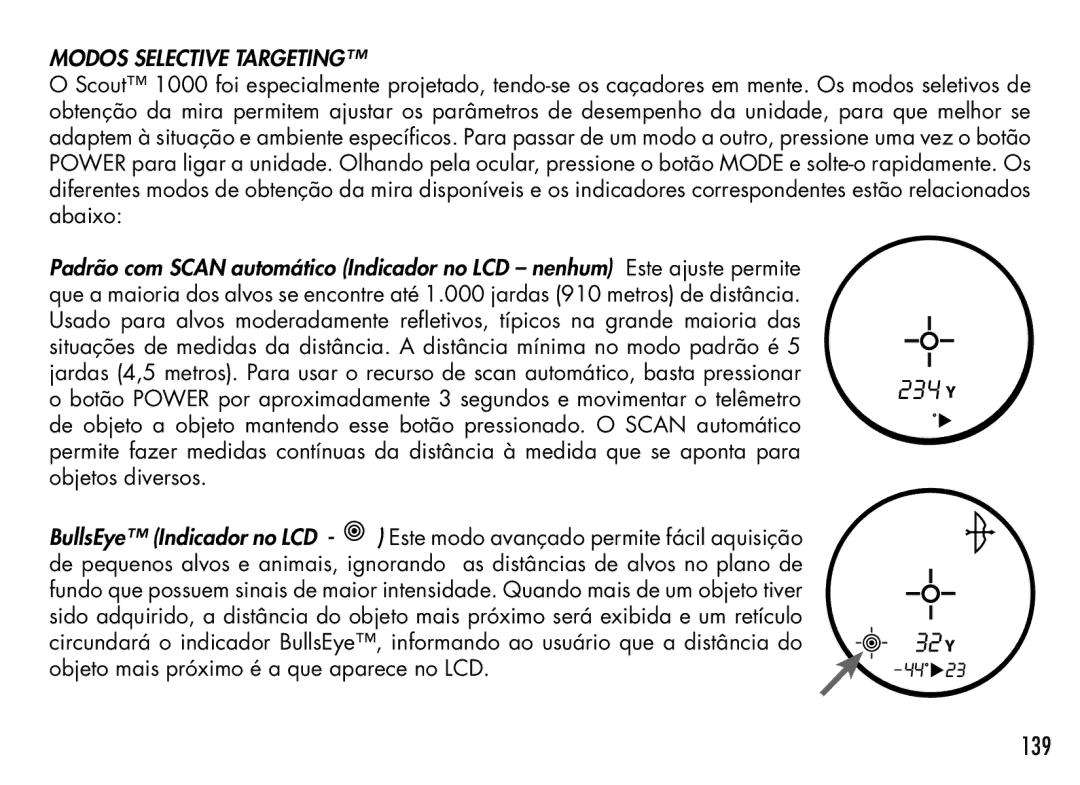 Bushnell 201942 manual 139, Modos Selective Targeting 