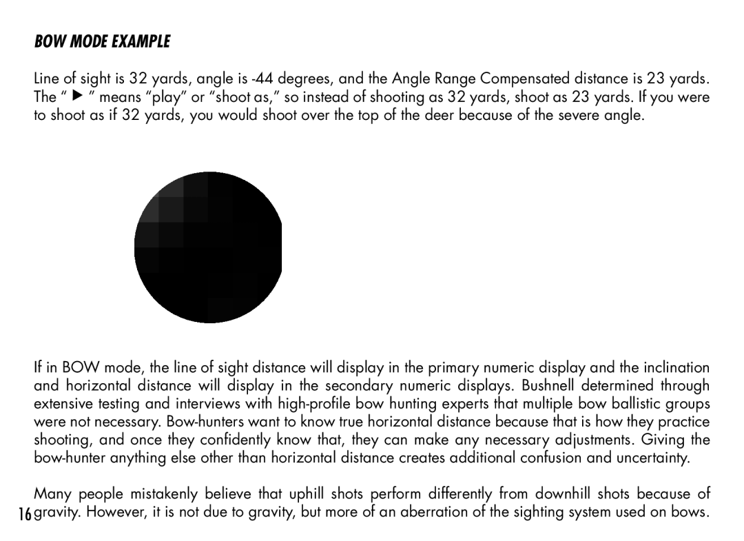 Bushnell 201942 manual BOW Mode Example 