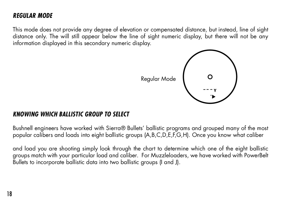 Bushnell 201942 manual Regular Mode, Knowing Which Ballistic Group to Select 