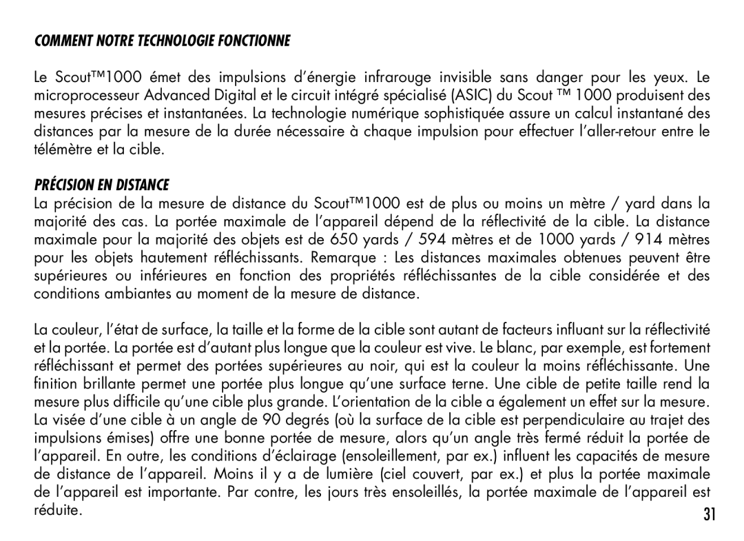 Bushnell 201942 manual Comment Notre Technologie Fonctionne, Précision EN Distance 