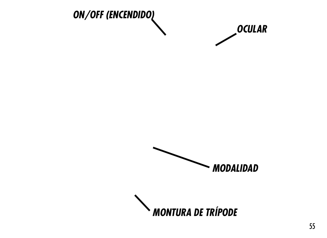 Bushnell 201942 manual ON/OFF Encendido Ocular Modalidad Montura de trípode 