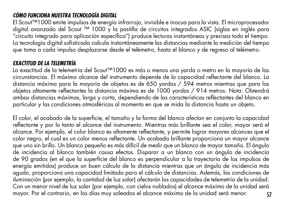 Bushnell 201942 manual Cómo Funciona Nuestra Tecnología Digital, Exactitud DE LA Telemetría 