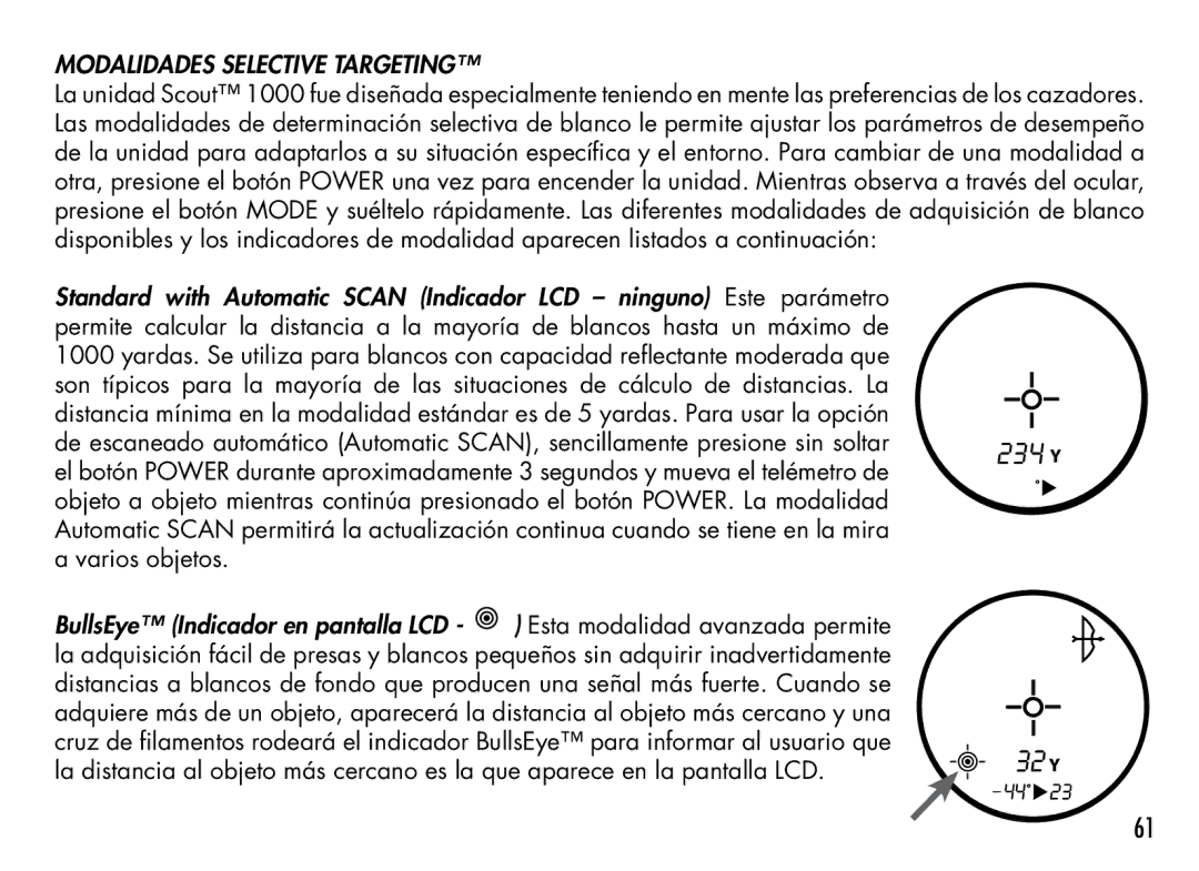 Bushnell 201942 manual Modalidades Selective Targeting 