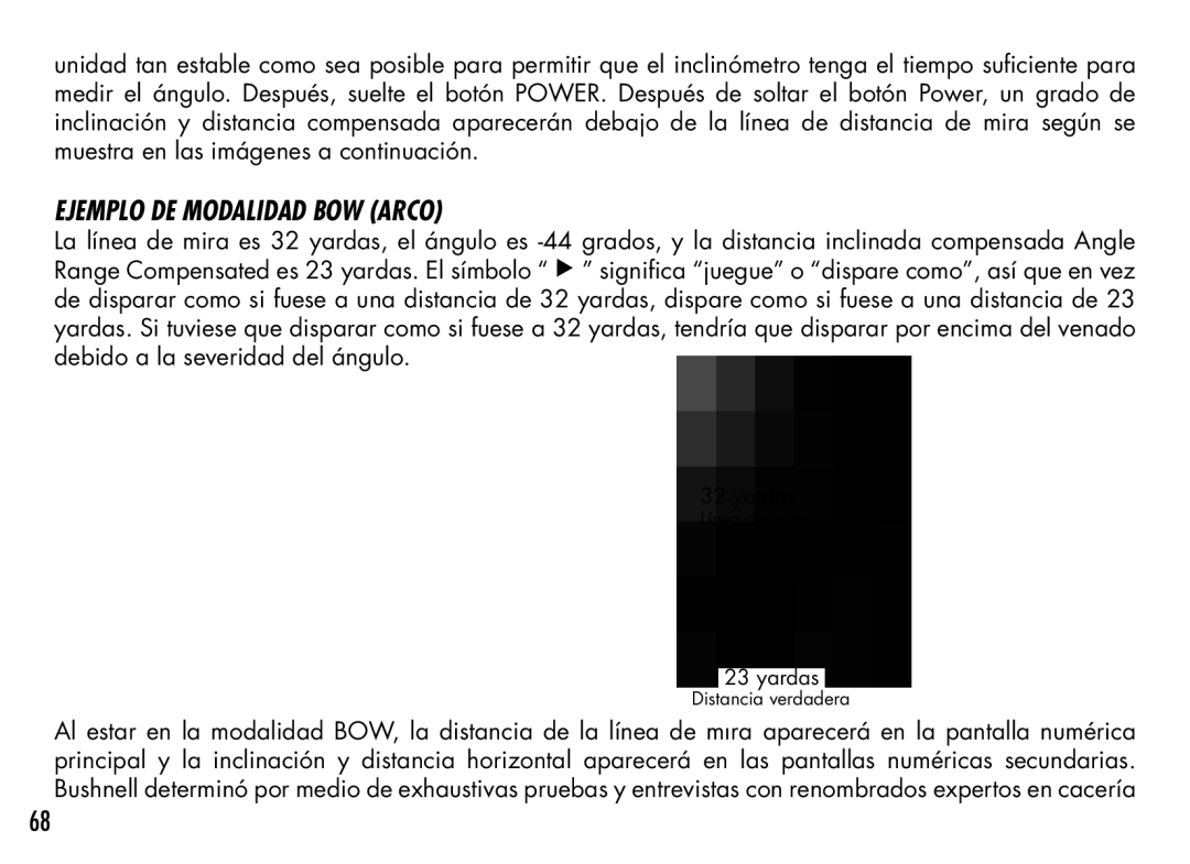 Bushnell 201942 manual Ejemplo DE Modalidad BOW Arco 