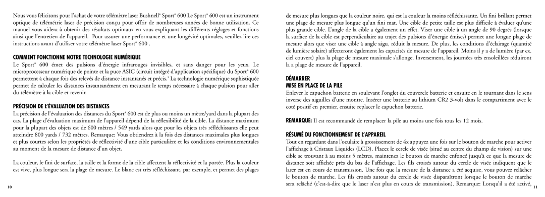 Bushnell 202201 manual Comment Fonctionne Notre Technologie Numérique, Précision DE L’ÉVALUATION DES Distances 