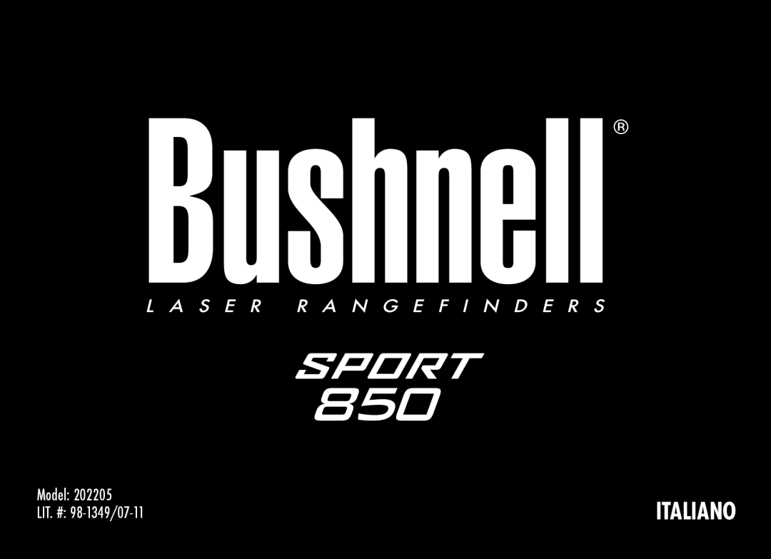 Bushnell 202205 manual Italiano 