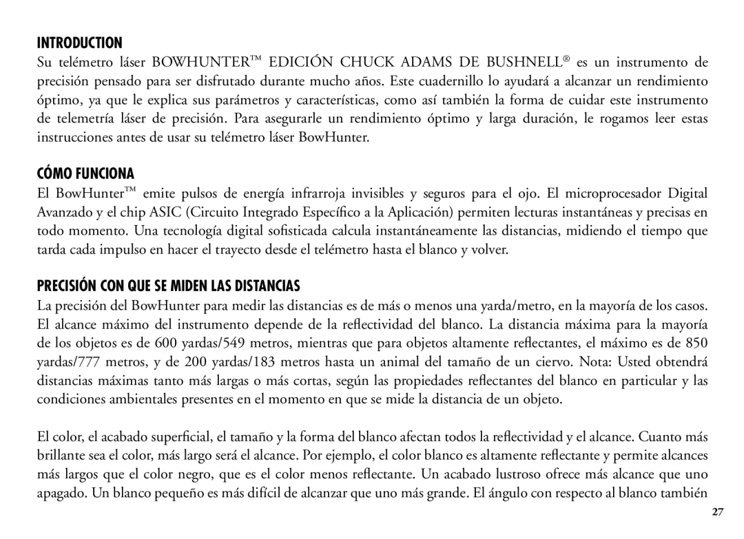 Bushnell 202206 manual Cómo Funciona, Precisión CON QUE SE Miden LAS Distancias 