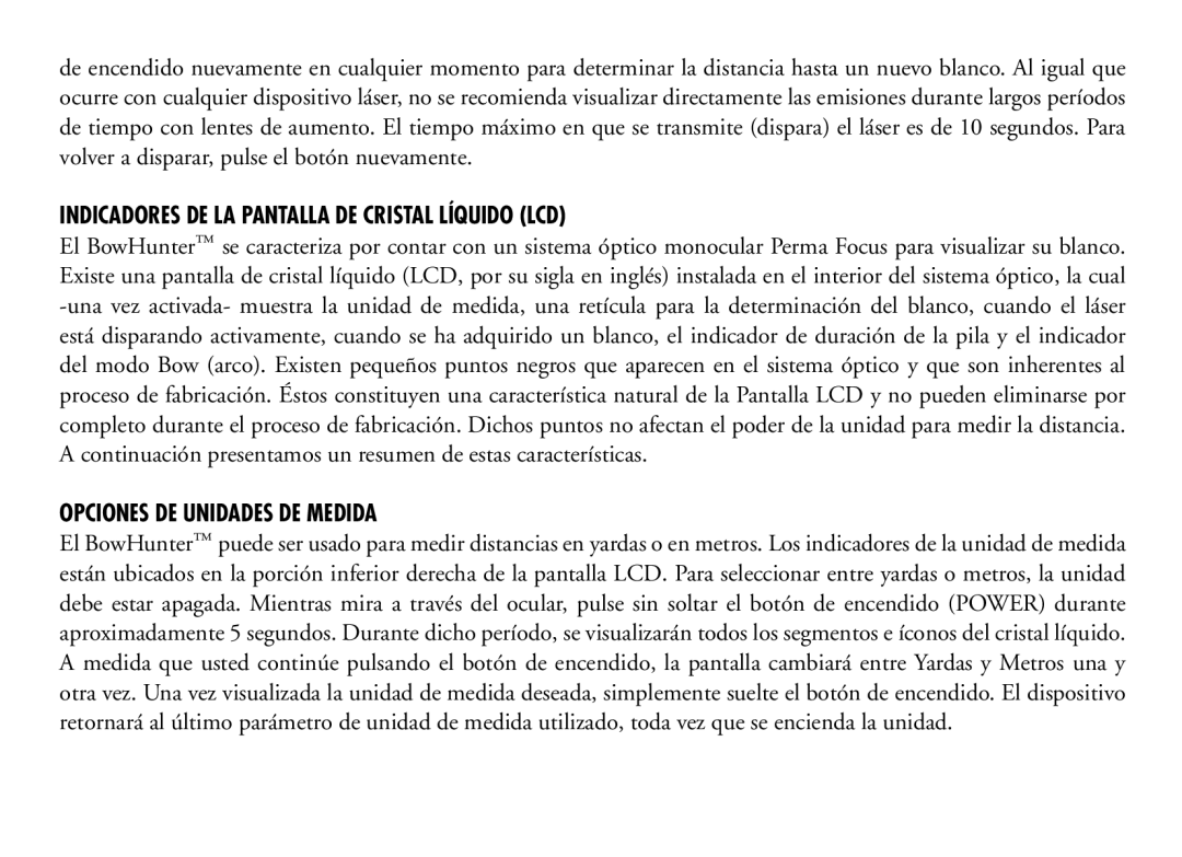 Bushnell 202206 manual Indicadores DE LA Pantalla DE Cristal Líquido LCD, Opciones DE Unidades DE Medida 