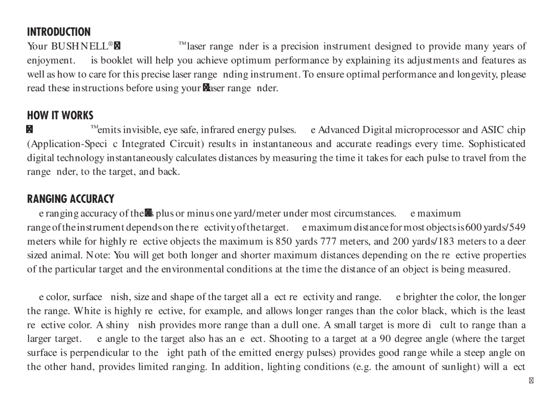 Bushnell 202342 manual Introduction, HOW IT Works, Ranging Accuracy 