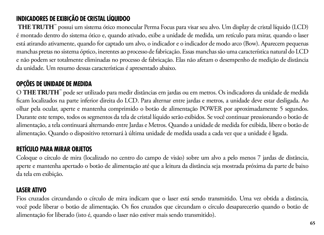 Bushnell 202342 Indicadores DE Exibição DE Cristal Líquidoo, Opções DE Unidade DE Medida, Retículo Para Mirar Objetos 