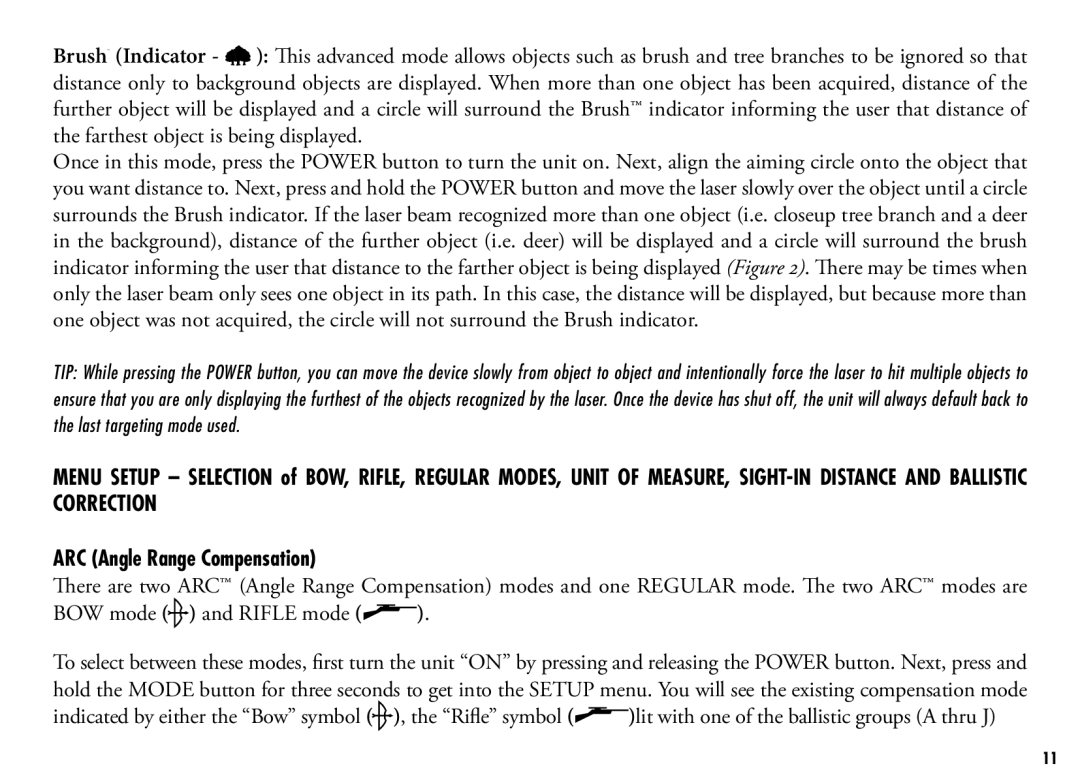 Bushnell 202355, 202356 manual BOW mode and Rifle mode 