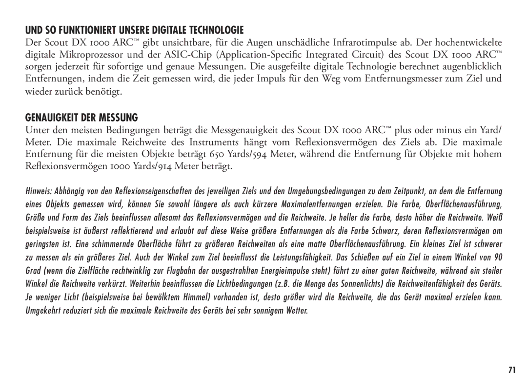 Bushnell 202355, 202356 manual UND SO Funktioniert Unsere Digitale Technologie, Genauigkeit DER Messung 