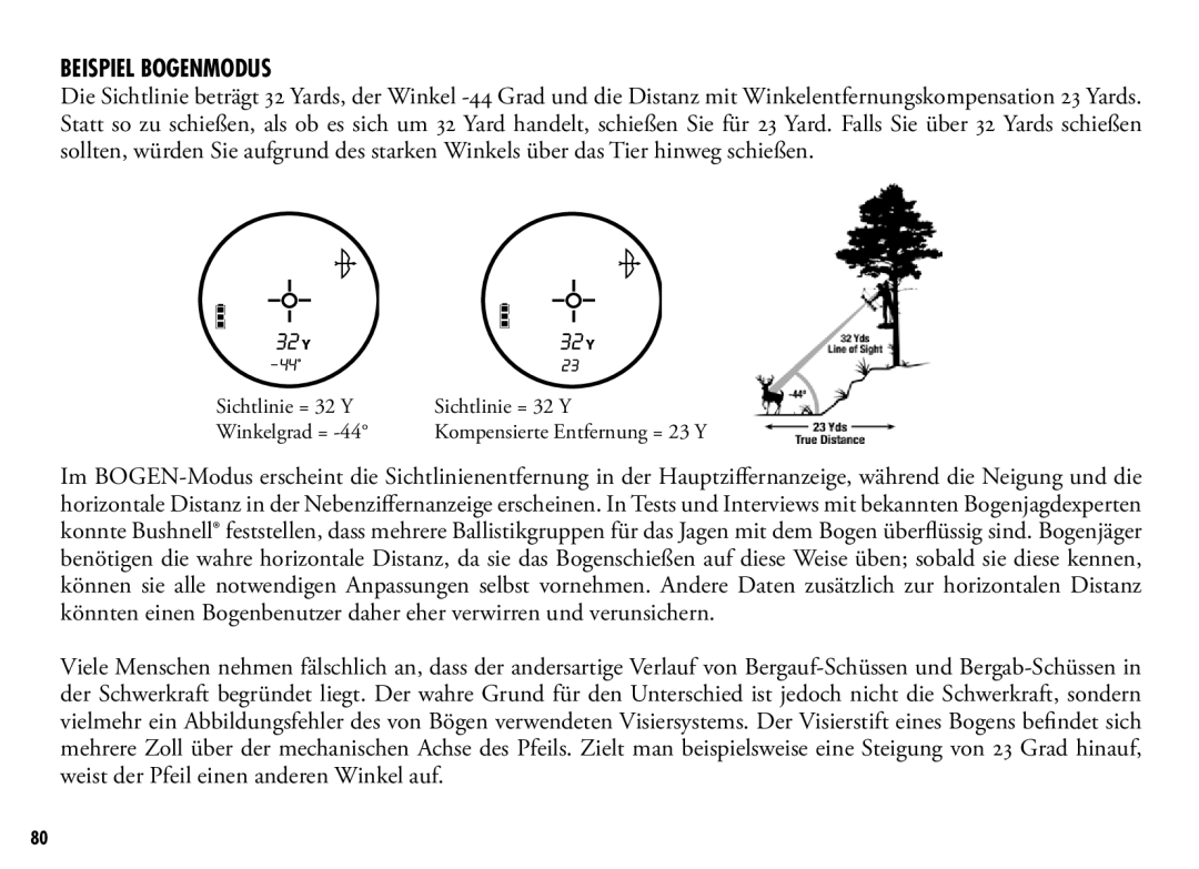 Bushnell 202356, 202355 manual Beispiel Bogenmodus 