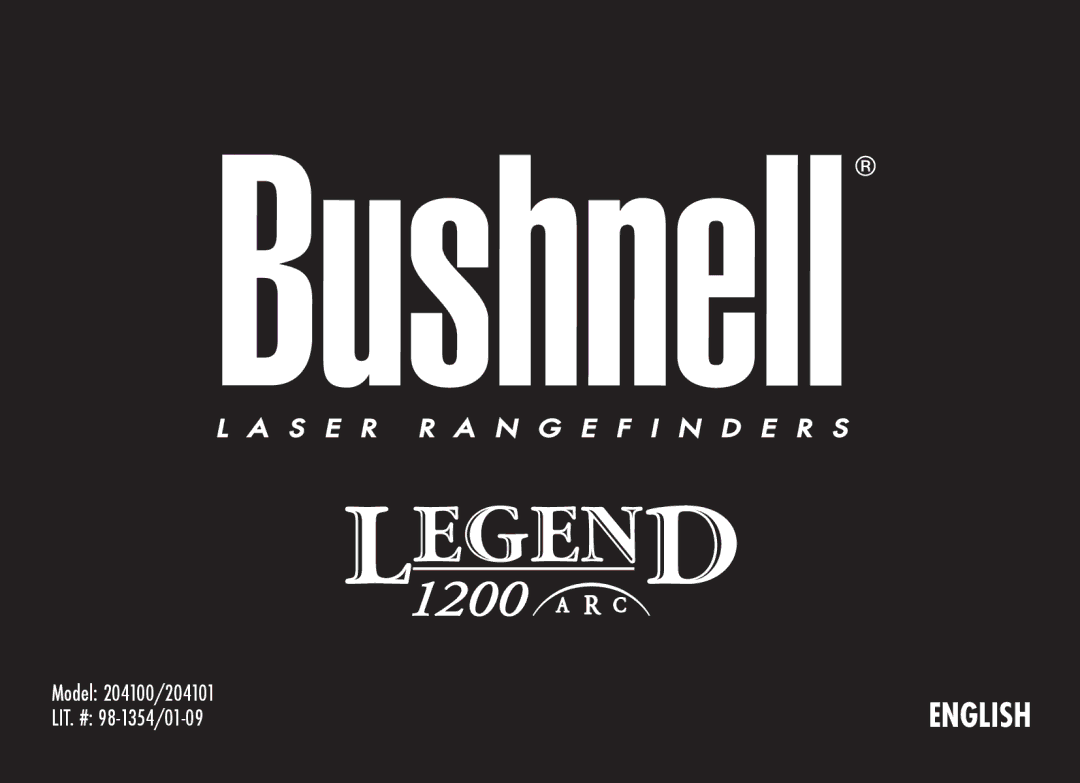 Bushnell 1200, 204101, 204100 manual English 