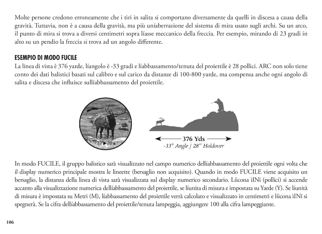 Bushnell 1200, 204101, 204100 manual Esempio DI Modo Fucile 