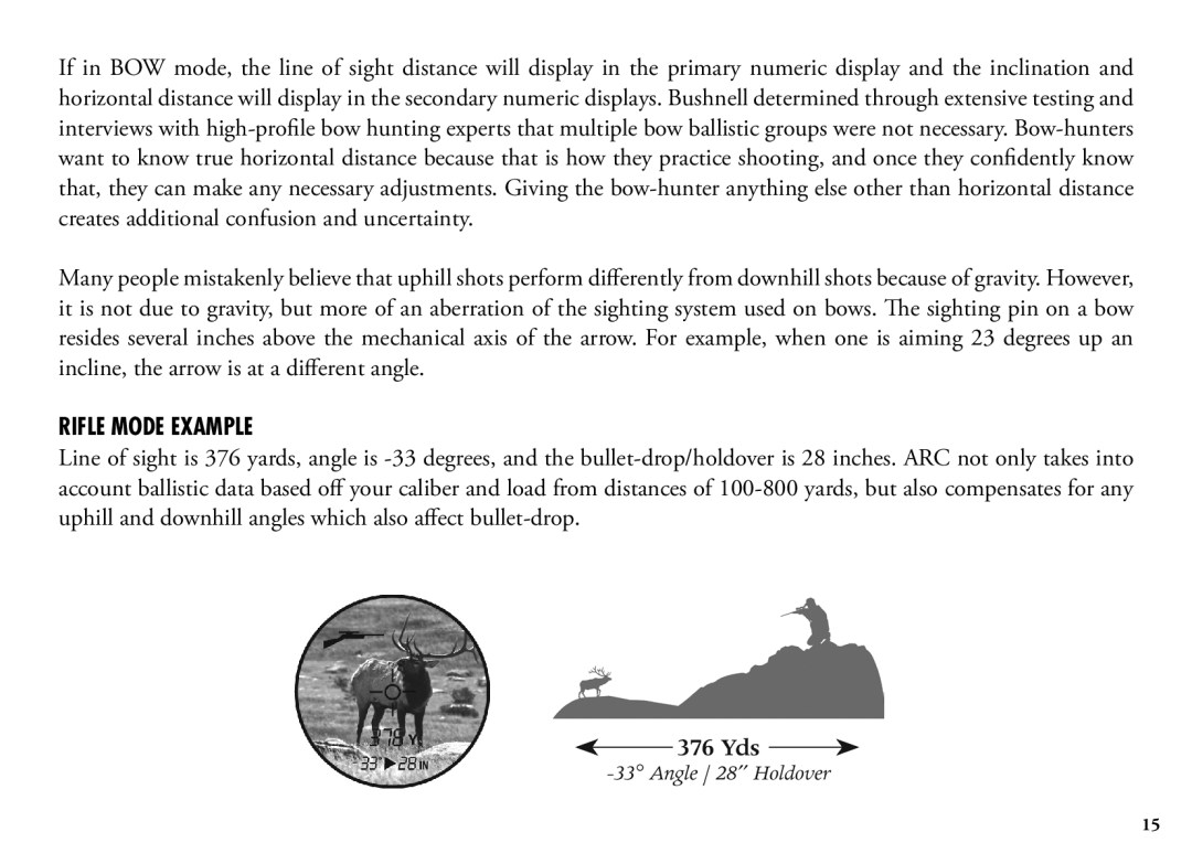 Bushnell 204101, 1200, 204100 manual Rifle Mode Example 