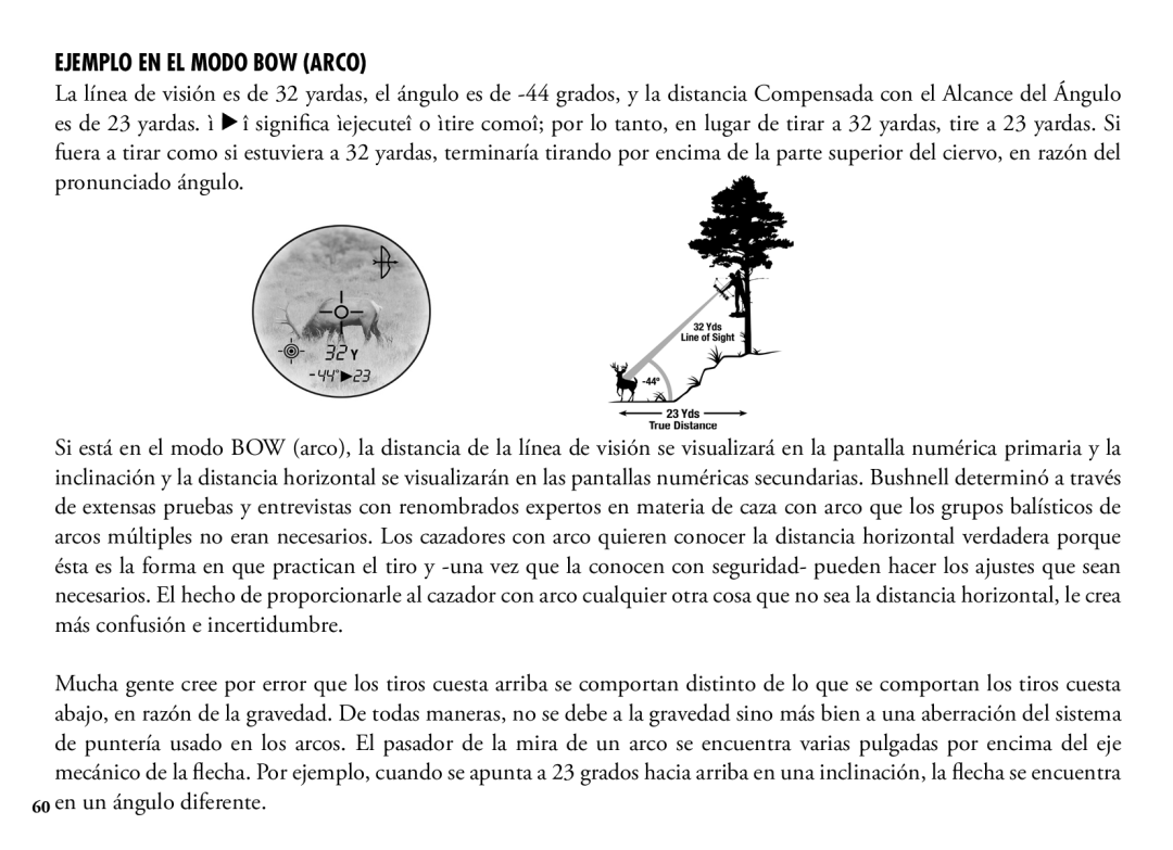 Bushnell 204101, 1200, 204100 manual Ejemplo EN EL Modo BOW arco, En un ángulo diferente 