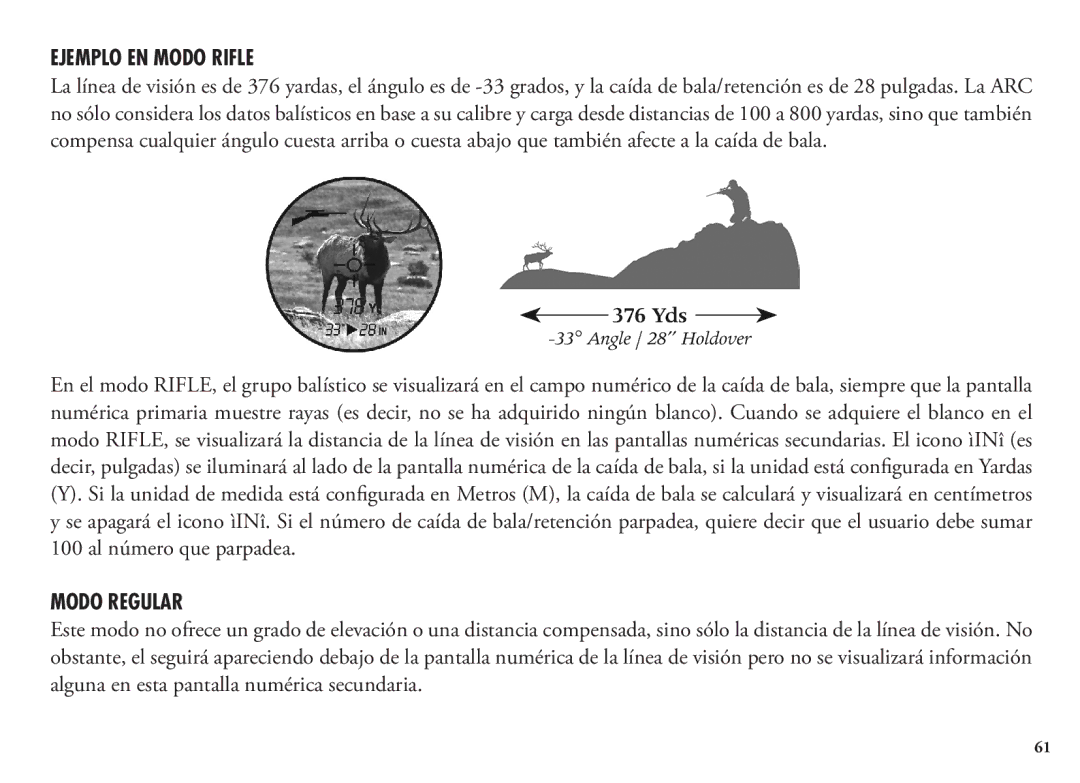 Bushnell 1200, 204101, 204100 manual Ejemplo EN Modo Rifle, Modo Regular 