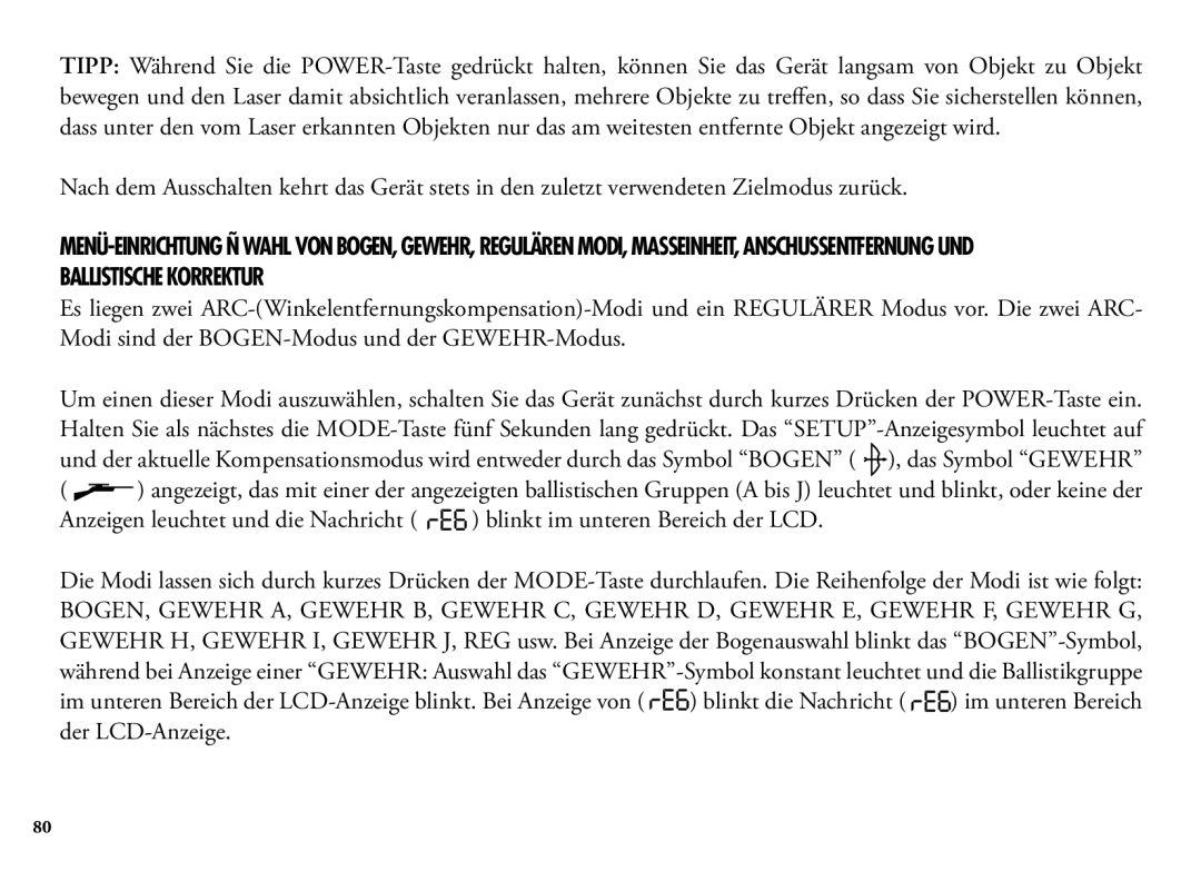 Bushnell 204100, 204101, 1200 manual Ballistische Korrektur 