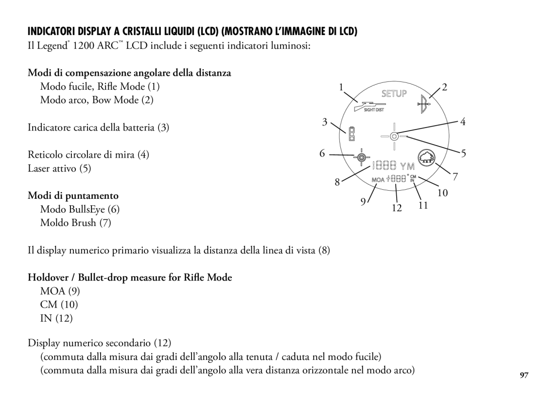 Bushnell 1200, 204101, 204100 manual Modi di compensazione angolare della distanza, Modi di puntamento 