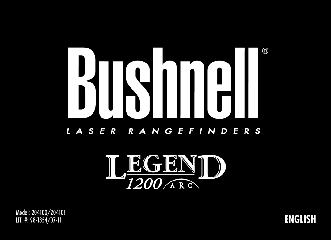 Bushnell 204100/204101 manual English 