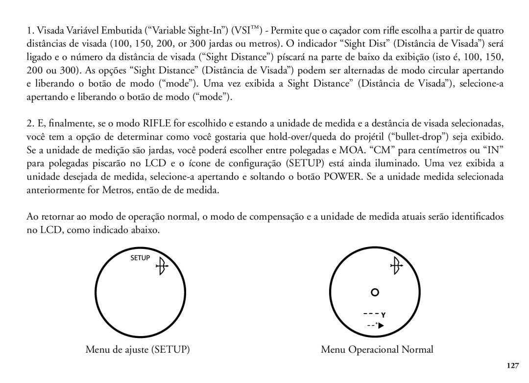 Bushnell 204100/204101 manual Menu Operacional Normal 