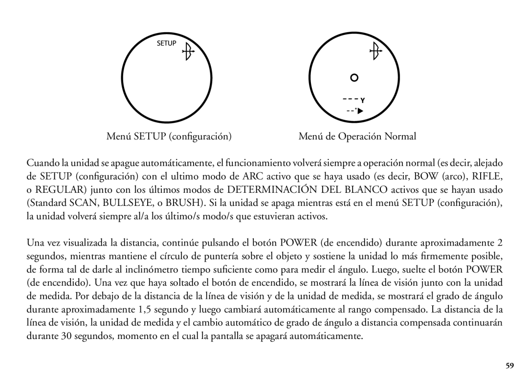 Bushnell 204100/204101 manual Menú Setup configuración 