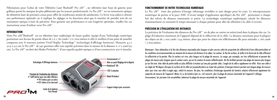 Bushnell 205107, 205108 manual Fonctionnement DE Notre Technologie Numérique, Précision DE L’ÉVALUATION DES Distances 