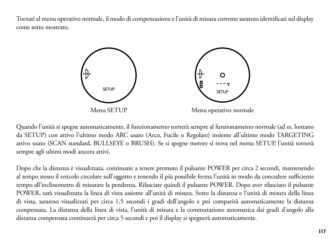Bushnell 205110 manual Menu operativo normale 