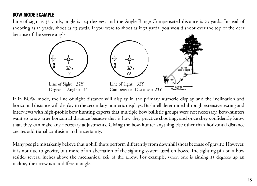 Bushnell 205110 manual BOW Mode Example 