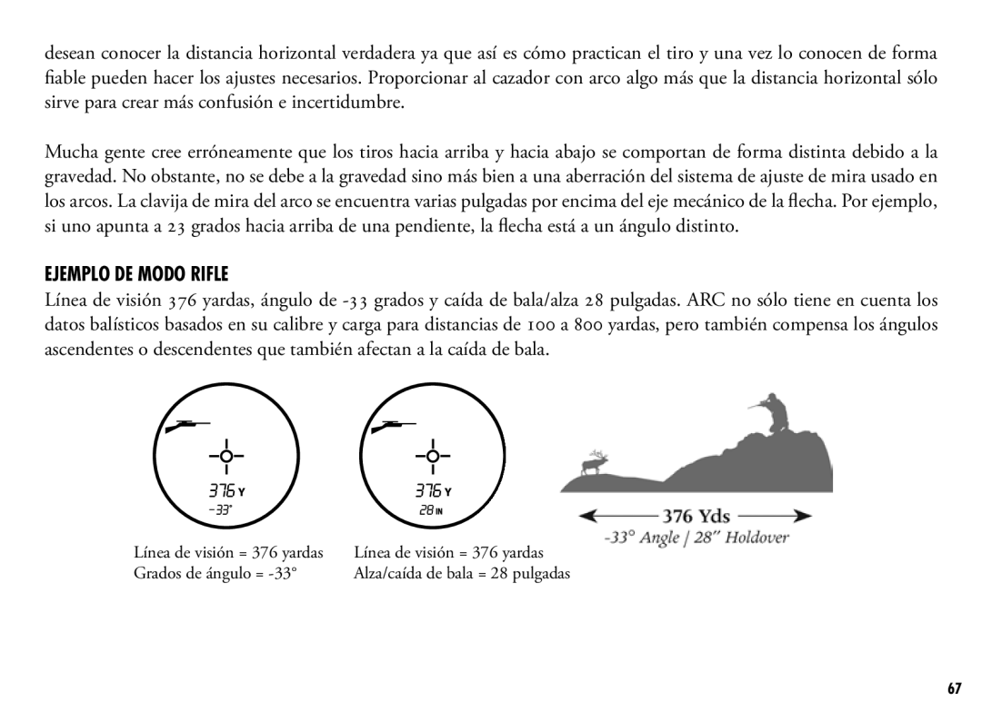 Bushnell 205110 manual Ejemplo DE Modo Rifle 