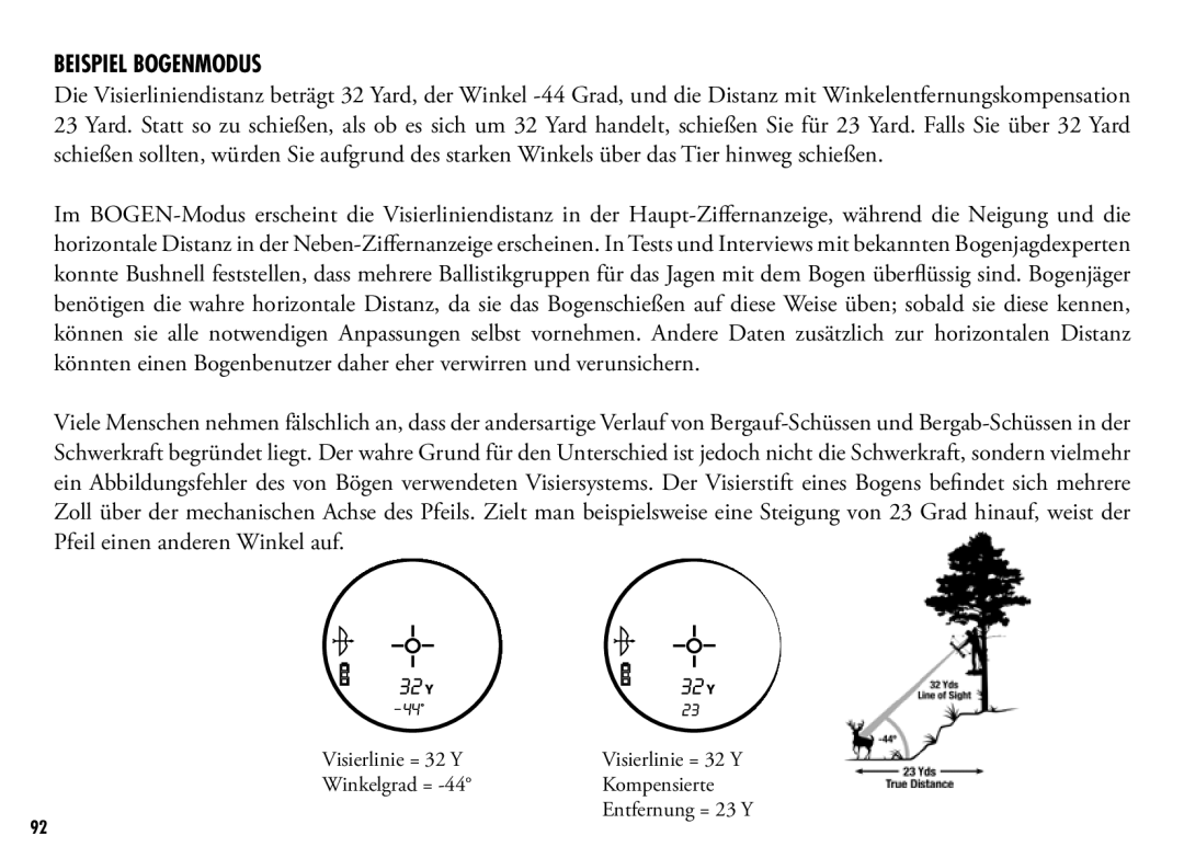 Bushnell 205110 manual Beispiel Bogenmodus 