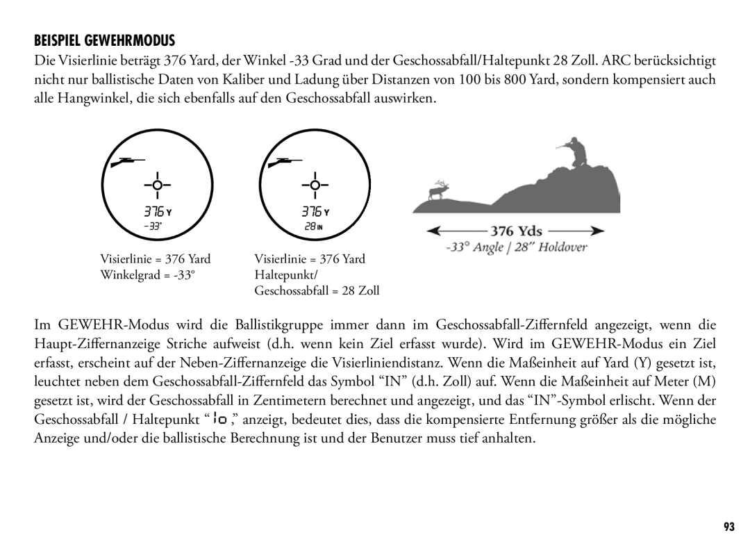 Bushnell 205110 manual Beispiel Gewehrmodus 