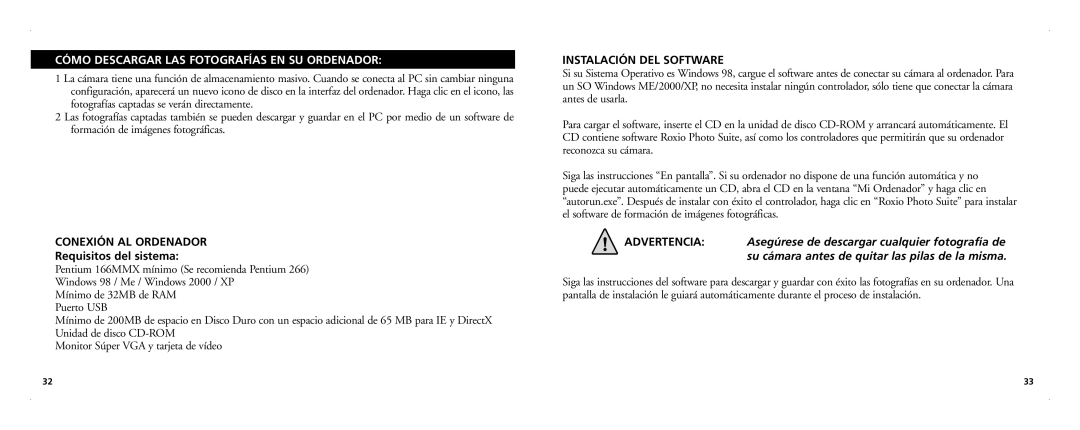 Bushnell 21-Nov manual Cómo Descargar LAS Fotografías EN SU Ordenador, Conexión AL Ordenador, Requisitos del sistema 