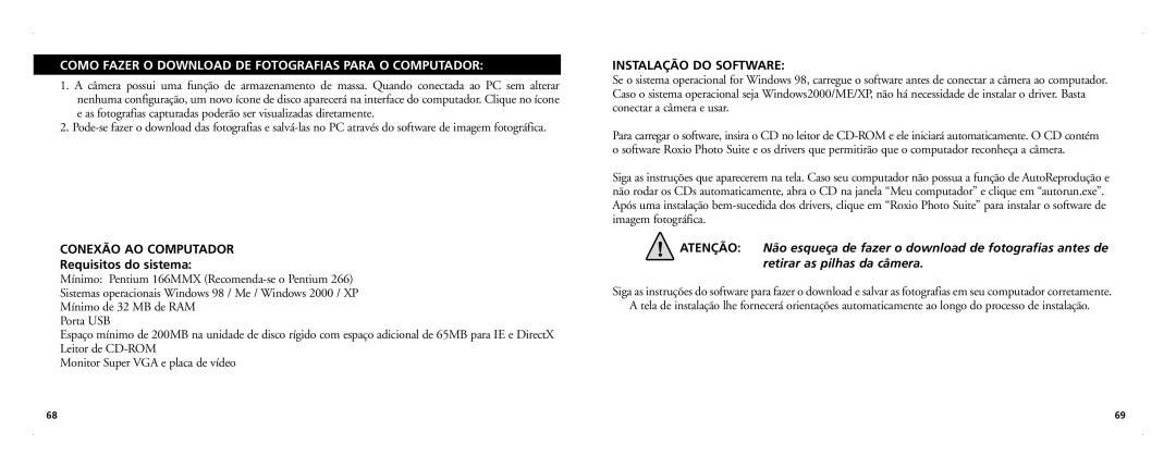 Bushnell 21-Nov manual Como Fazer O Download DE Fotografias Para O Computador, Conexão AO Computador, Requisitos do sistema 