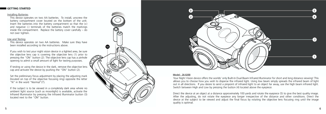 Bushnell 26-0200, 26-0102, 26-0100W instruction manual Getting Started 