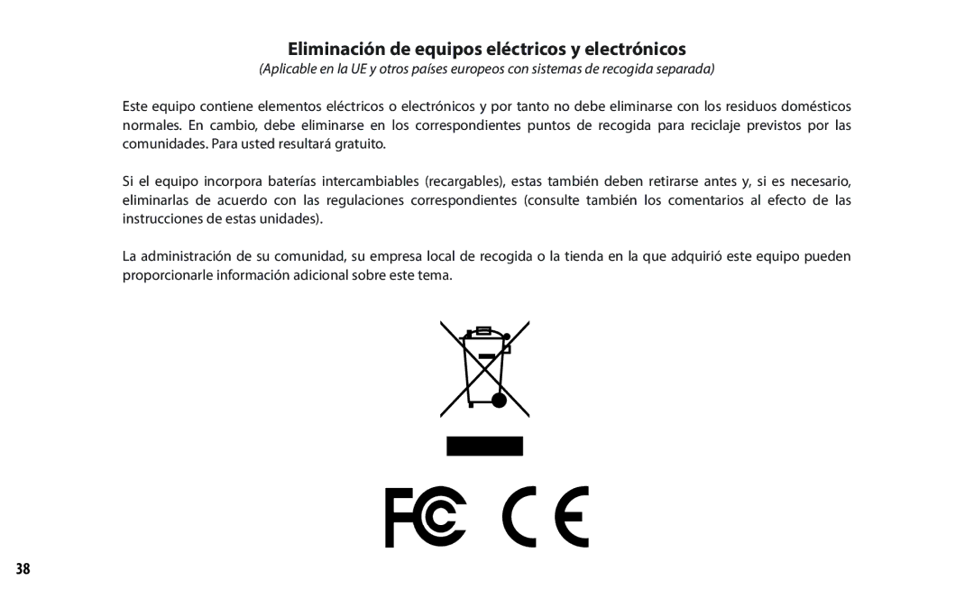 Bushnell 260140, 260150 instruction manual Eliminación de equipos eléctricos y electrónicos 