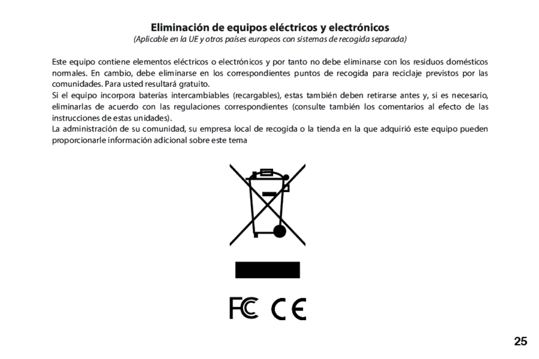 Bushnell 260228 instruction manual Eliminación de equipos eléctricos y electrónicos 