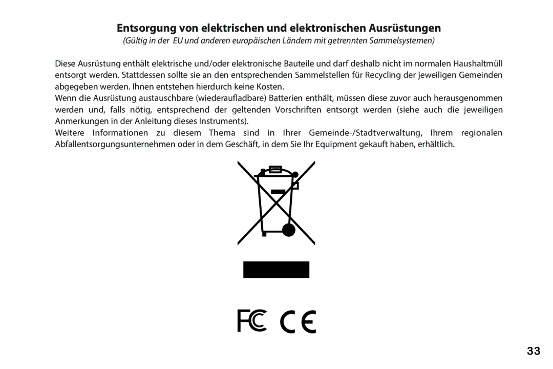 Bushnell 260228 instruction manual Entsorgung von elektrischen und elektronischen Ausrüstungen 