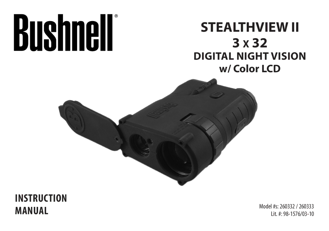 Bushnell 260333, 260332 instruction manual Stealthview 