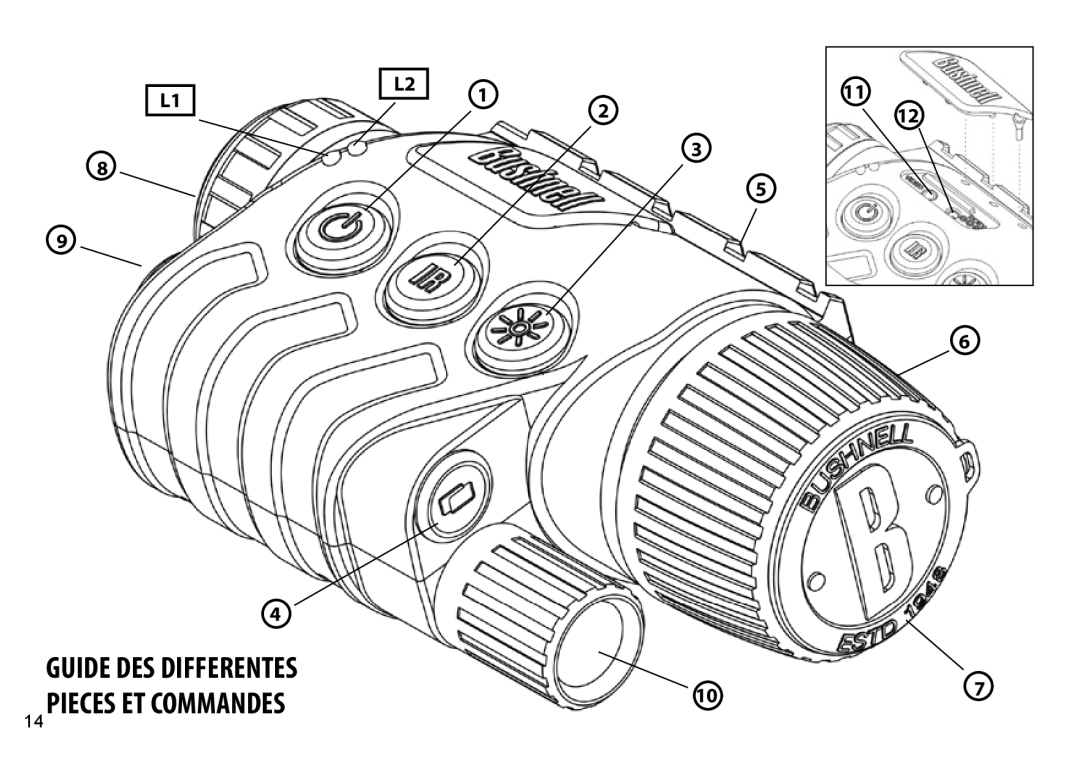 Bushnell 260651, 260650, 260441, 260440 instruction manual Pieces ET Commandes 