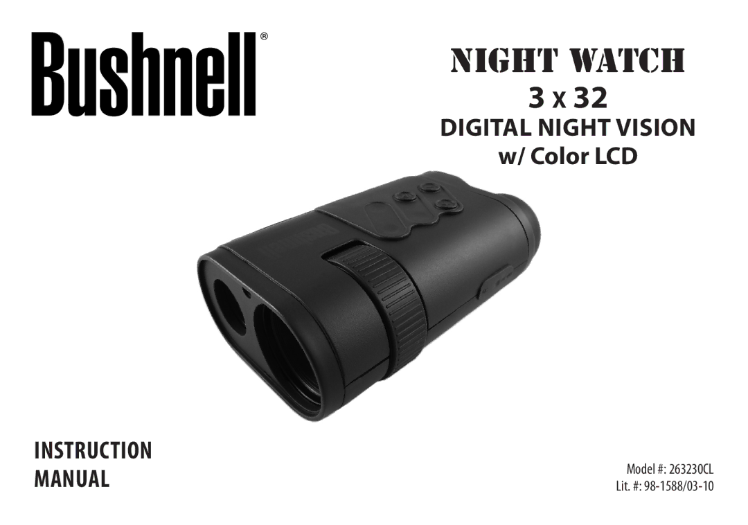 Bushnell 263230CL instruction manual Night Watch 