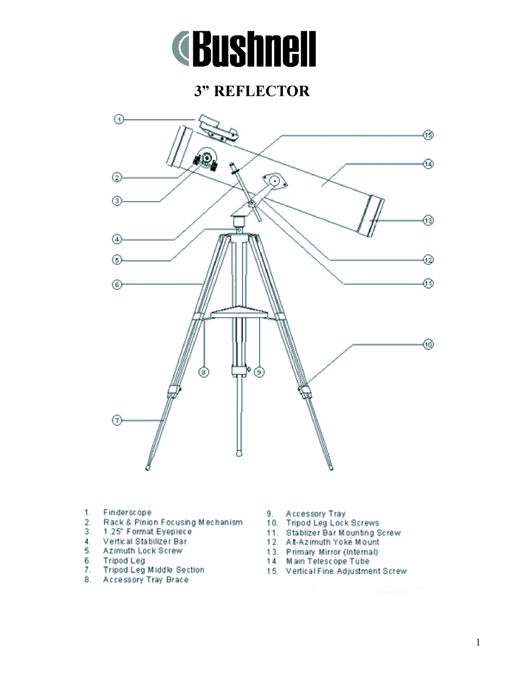 Bushnell 3 REFLECTOR manual Reflector 