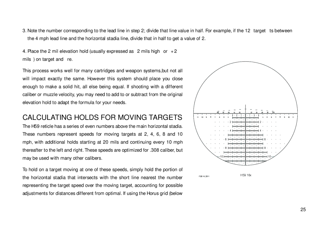 Bushnell 4.5-30X50, 3.5-21X50 manual Calculating Holds for Moving Targets 