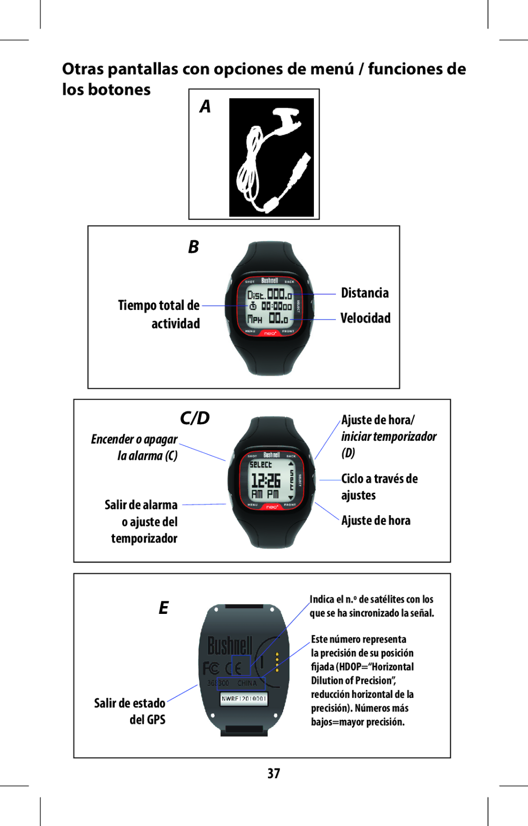 Bushnell 368315 user manual La alarma C 