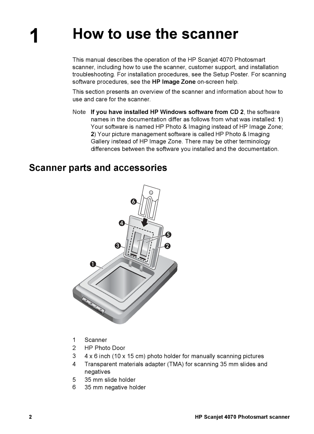 Bushnell 4070 user manual How to use the scanner, Scanner parts and accessories 