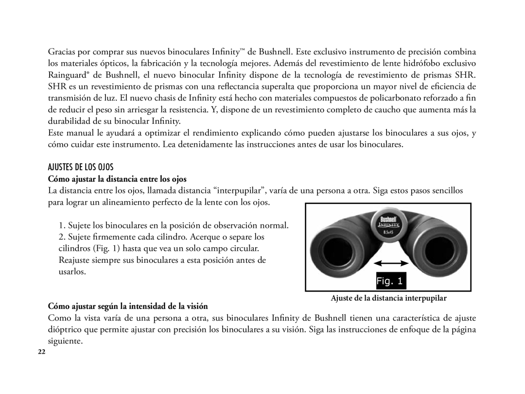 Bushnell 6LIM manual Cómo ajustar la distancia entre los ojos 