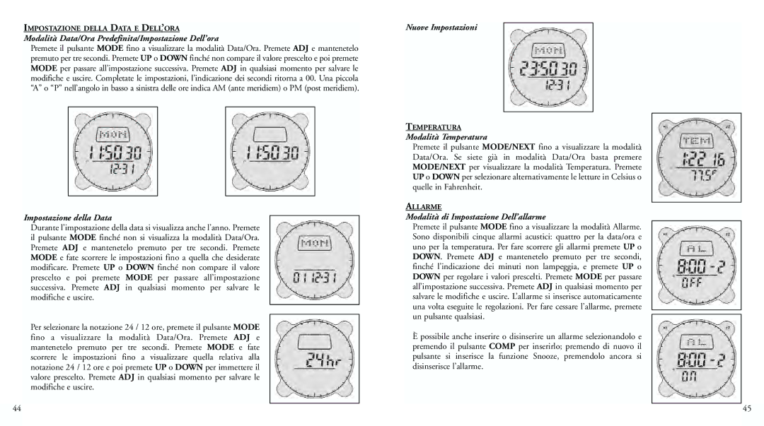 Bushnell 70-0001 Modalità Data/Ora Predefinita/Impostazione Dell’ora, Impostazione della Data, Nuove Impostazioni 