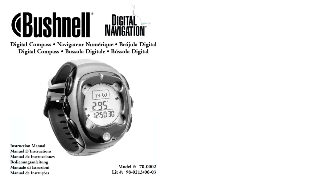 Bushnell 70-0002 instruction manual Manuale di Istruzioni, Manual de Instruções 