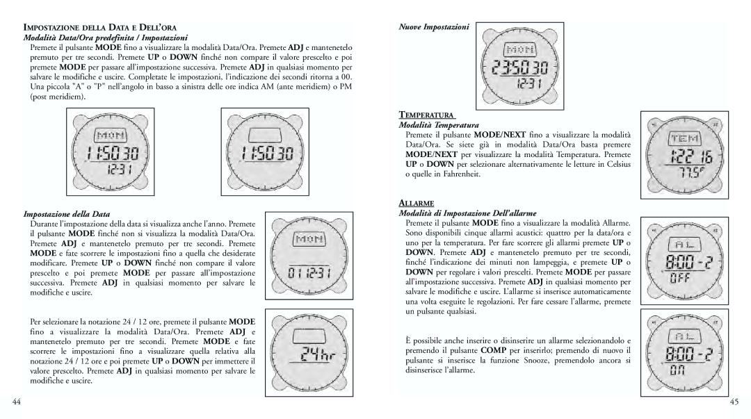 Bushnell 70-0002 Modalità Data/Ora predefinita / Impostazioni, Impostazione della Data, Nuove Impostazioni 